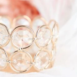 6 Round 1.5" Crystal Beaded Metal Tea Light Candle Holders - Gold -Optimal Home Decoration 6 round 1 5 crystal beaded metal tea light candle holders gold chdlr cand 003 2 gold 30494226448447