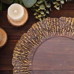 6 Round 12" Plastic Charger Plates With Reef Rim Design - Clear With Gold 22 6 Round 12" Plastic Charger Plates With Reef Rim Design - Clear With Gold -Optimal Home Decoration 6 round 12 plastic charger plates with gold reef rim clear chrg plst0044 12 clgd 31044574806079