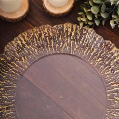 6 Round 12" Plastic Charger Plates With Reef Rim Design - Clear With Gold 25 6 Round 12" Plastic Charger Plates With Reef Rim Design - Clear With Gold -Optimal Home Decoration 6 round 12 plastic charger plates with gold reef rim clear chrg plst0044 12 clgd 31044574838847