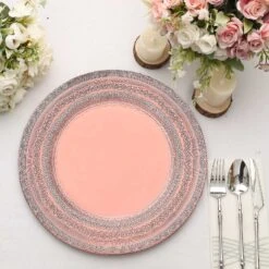 6 Round 13" Acrylic Charger Plates With Lace Embossed Rim -Optimal Home Decoration 6 round 13 acrylic charger plates with lace embossed rim 30707090554943