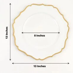 6 Round 13" Metallic Acrylic Charger Plates With Scallop Rim Design 32 6 Round 13" Metallic Acrylic Charger Plates With Scallop Rim Design -Optimal Home Decoration 6 round 13 metallic acrylic charger plates with scallop rim design 30121503096895