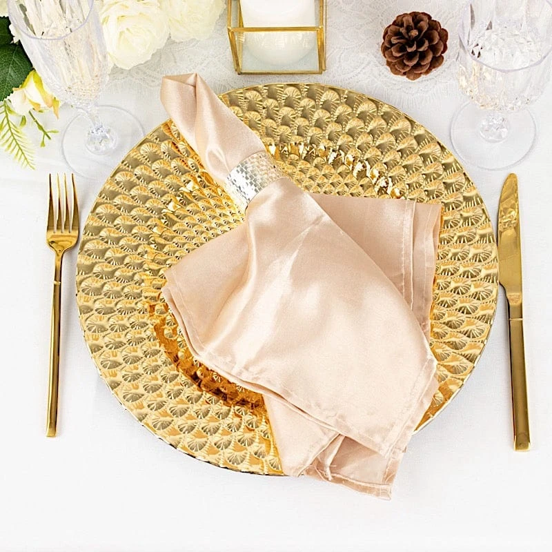 6 Round 13" Peacock Pattern Plastic Charger Plates Serving Trays 7 6 Round 13" Peacock Pattern Plastic Charger Plates Serving Trays - Image 5