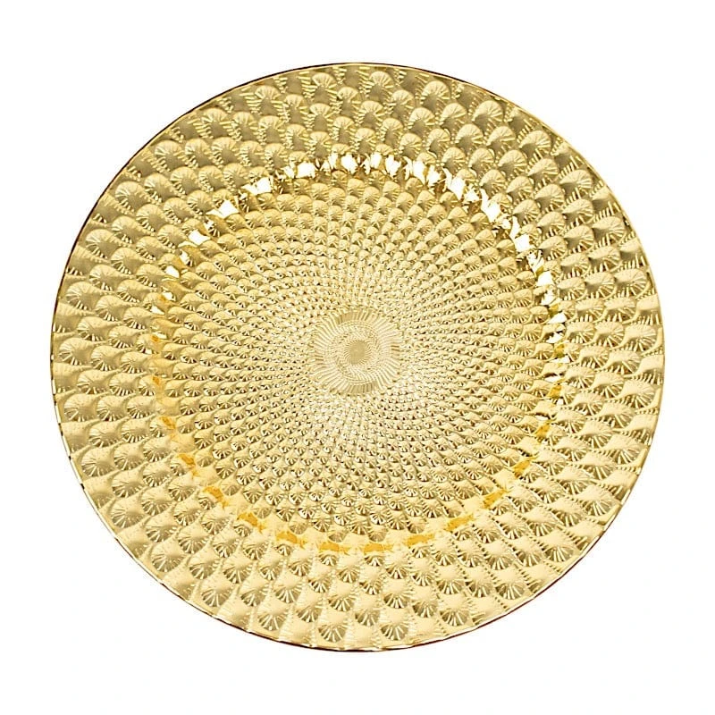6 Round 13" Peacock Pattern Plastic Charger Plates Serving Trays 3 6 Round 13" Peacock Pattern Plastic Charger Plates Serving Trays