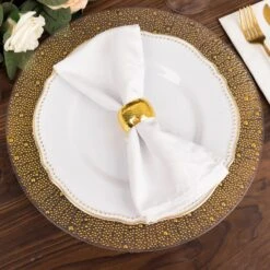 6 Round 13" Plastic Charger Plates With Pearl Beaded Rim - Clear And Gold 15 6 Round 13" Plastic Charger Plates With Pearl Beaded Rim - Clear And Gold -Optimal Home Decoration 6 round 13 pearl beaded plastic wedding charger plates clear and gold chrg plst0031 clgd 30930664030271