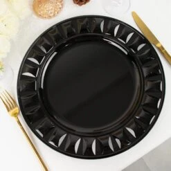 6 Round 13" Plastic Charger Plates With Bejeweled Rim Design -Optimal Home Decoration 6 round 13 plastic charger plates with bejeweled rim design 30545812979775