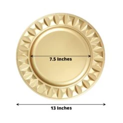 6 Round 13" Plastic Charger Plates With Bejeweled Rim Design -Optimal Home Decoration 6 round 13 plastic charger plates with bejeweled rim design 30545816092735