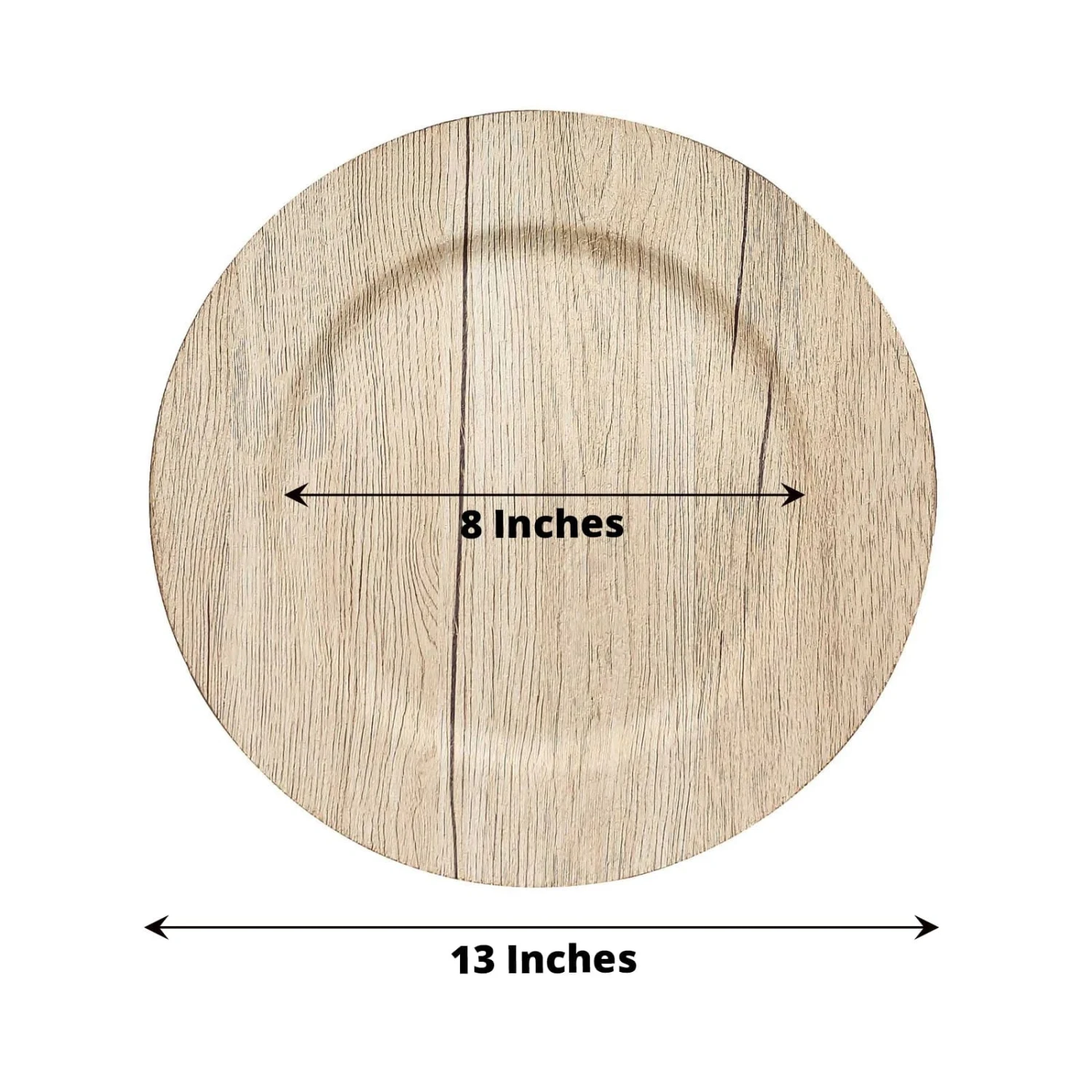 6 Round 13" Rustic Faux Wood Plastic Charger Plates 22 6 Round 13" Rustic Faux Wood Plastic Charger Plates - Image 20