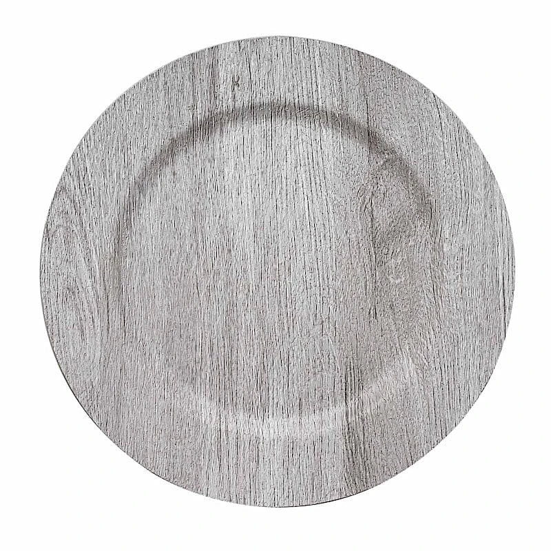 6 Round 13" Rustic Faux Wood Plastic Charger Plates 12 6 Round 13" Rustic Faux Wood Plastic Charger Plates - Image 10
