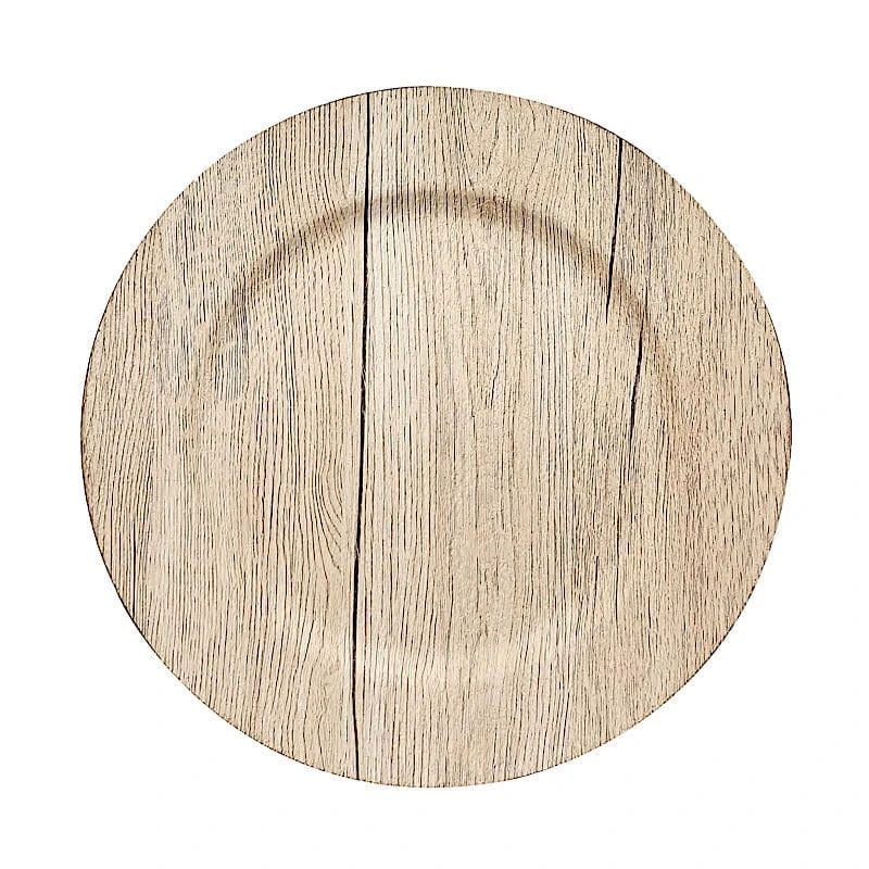 6 Round 13" Rustic Faux Wood Plastic Charger Plates 21 6 Round 13" Rustic Faux Wood Plastic Charger Plates - Image 19