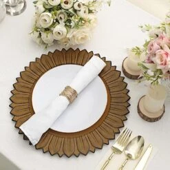 6 Matte 13" Sunflower Design Plastic Round Dinner Charger Plates -Optimal Home Decoration 6 round 13 sunflower plastic dinner charger plates 30881505443903