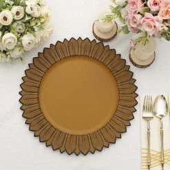 6 Matte 13" Sunflower Design Plastic Round Dinner Charger Plates -Optimal Home Decoration 6 round 13 sunflower plastic dinner charger plates 30881505476671