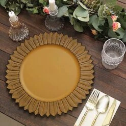 6 Matte 13" Sunflower Design Plastic Round Dinner Charger Plates -Optimal Home Decoration 6 round 13 sunflower plastic dinner charger plates 30881505574975