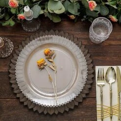 6 Matte 13" Sunflower Design Plastic Round Dinner Charger Plates -Optimal Home Decoration 6 round 13 sunflower plastic dinner charger plates 30881505771583