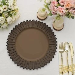 6 Matte 13" Sunflower Design Plastic Round Dinner Charger Plates -Optimal Home Decoration 6 round 13 sunflower plastic dinner charger plates 30881505837119