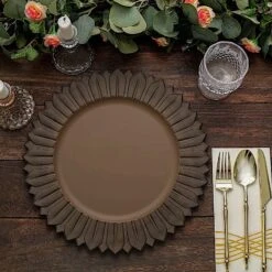 6 Matte 13" Sunflower Design Plastic Round Dinner Charger Plates -Optimal Home Decoration 6 round 13 sunflower plastic dinner charger plates 30881505902655