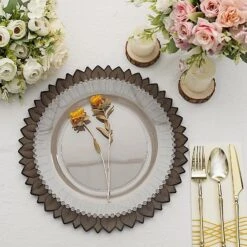 6 Matte 13" Sunflower Design Plastic Round Dinner Charger Plates -Optimal Home Decoration 6 round 13 sunflower plastic dinner charger plates 30881506000959