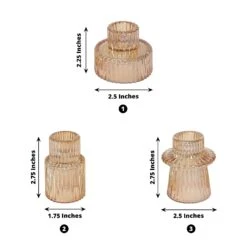 6 Round 3" Mini Ribbed Glass Taper Candle Holders Centerpieces 23 6 Round 3" Mini Ribbed Glass Taper Candle Holders Centerpieces -Optimal Home Decoration 6 round 3 mini ribbed glass taper candle holders centerpieces 30895702343743