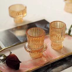6 Round 3" Mini Ribbed Glass Taper Candle Holders Centerpieces 32 6 Round 3" Mini Ribbed Glass Taper Candle Holders Centerpieces -Optimal Home Decoration 6 round 3 mini ribbed glass taper candle holders centerpieces 30895703064639