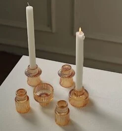6 Round 3" Mini Ribbed Glass Taper Candle Holders Centerpieces 29 6 Round 3" Mini Ribbed Glass Taper Candle Holders Centerpieces -Optimal Home Decoration 6 round 3 mini ribbed glass taper candle holders centerpieces 30895703359551