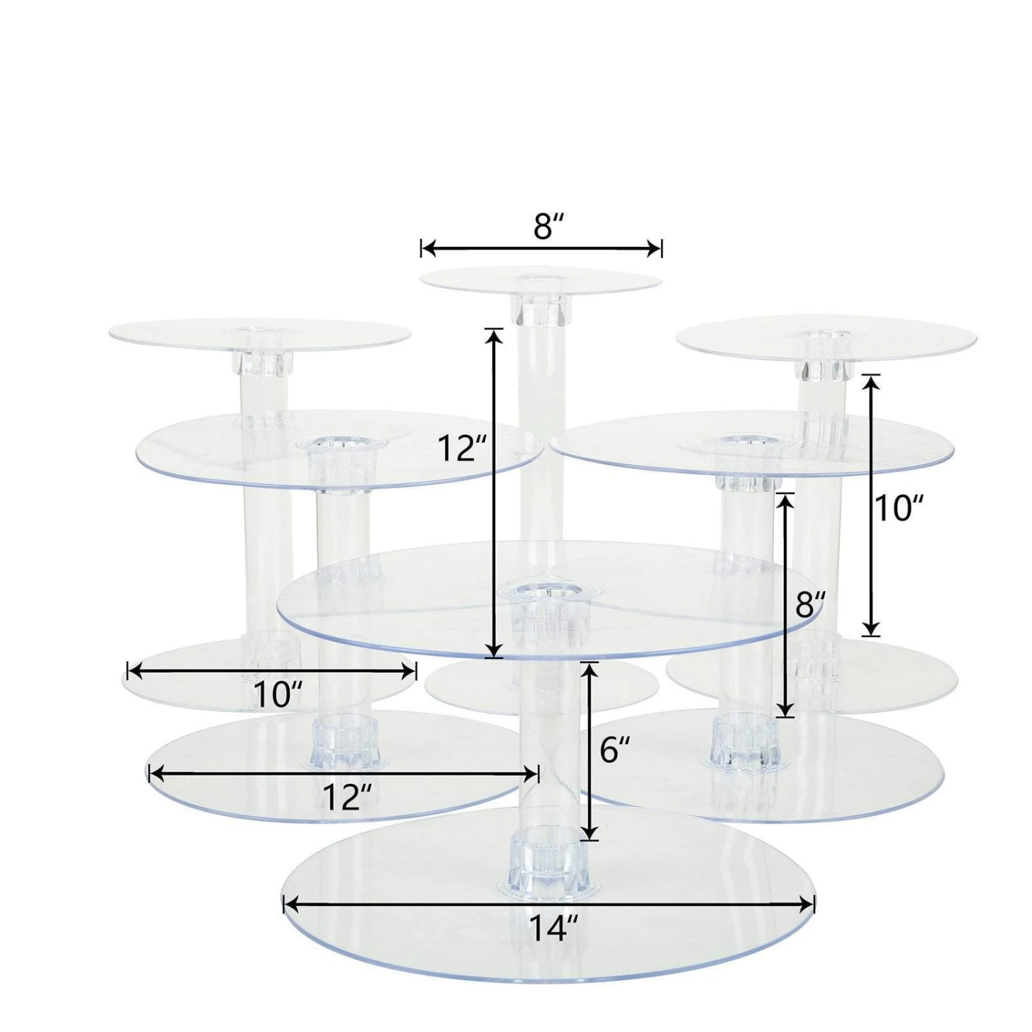 6 Tiers Clear Wedding Party Cupcake Cup CAKE Stand Set 4 6 Tiers Clear Wedding Party Cupcake Cup CAKE Stand Set - Image 2