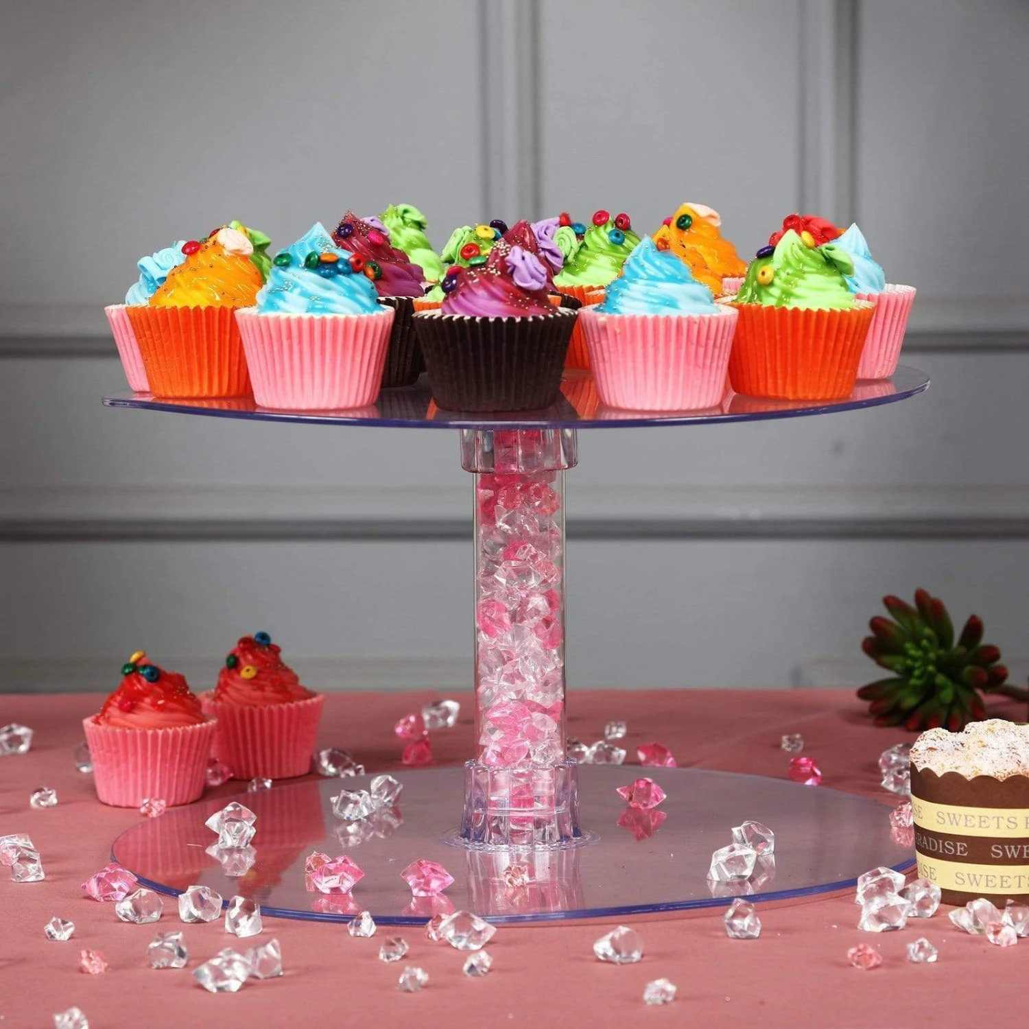 6 Tiers Clear Wedding Party Cupcake Cup CAKE Stand Set 8 6 Tiers Clear Wedding Party Cupcake Cup CAKE Stand Set - Image 6
