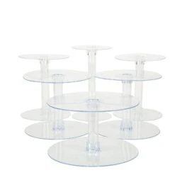 6 Tiers Clear Wedding Party Cupcake Cup CAKE Stand Set