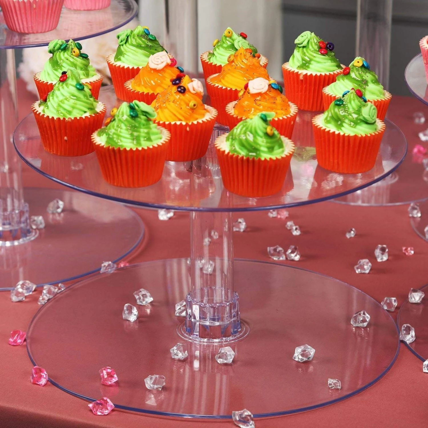6 Tiers Clear Wedding Party Cupcake Cup CAKE Stand Set 7 6 Tiers Clear Wedding Party Cupcake Cup CAKE Stand Set - Image 5