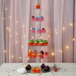 6 Tiers Cup 16" Acrylic CupCake Stand Wedding Party Set -Optimal Home Decoration 6 tiers cup 16 acrylic cupcake stand wedding party set cake stnd b00 5047763337279
