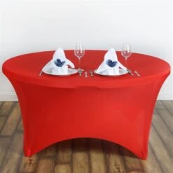 60" Fitted Spandex Round Tablecloth -Optimal Home Decoration 60 fitted spandex round tablecloth tab spx60 red 28965962973247