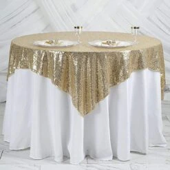 60" X 60" Sequined Table Overlay -Optimal Home Decoration 60 x 60 sequined table overlay 28945244454975