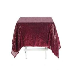 60" X 60" Sequined Table Overlay -Optimal Home Decoration 60 x 60 sequined table overlay lay60 02 burg 28945282400319