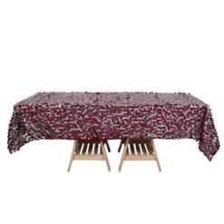 60"x102" Large Payette Sequin Rectangular Tablecloth -Optimal Home Decoration 60 x102 large payette sequin rectangular tablecloth tab 71 60102 burg 28966042304575
