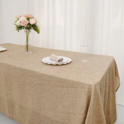 60"x102" Rectangular Faux Burlap Tablecloth - Natural 17 60"x102" Rectangular Faux Burlap Tablecloth - Natural -Optimal Home Decoration 60 x102 rectangular faux burlap polyester tablecloth natural tab jute03 60102 nat 29128896708671