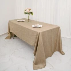 60"x102" Rectangular Faux Burlap Tablecloth - Natural 18 60"x102" Rectangular Faux Burlap Tablecloth - Natural -Optimal Home Decoration 60 x102 rectangular faux burlap polyester tablecloth natural tab jute03 60102 nat 29128896839743