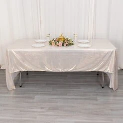 60"x126" Polyester Rectangular Tablecloth With Sequin Dots -Optimal Home Decoration 60 x126 polyester rectangular tablecloth with sequin dots 31009188610111