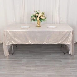 60"x126" Polyester Rectangular Tablecloth With Sequin Dots -Optimal Home Decoration 60 x126 polyester rectangular tablecloth with sequin dots 31009188741183