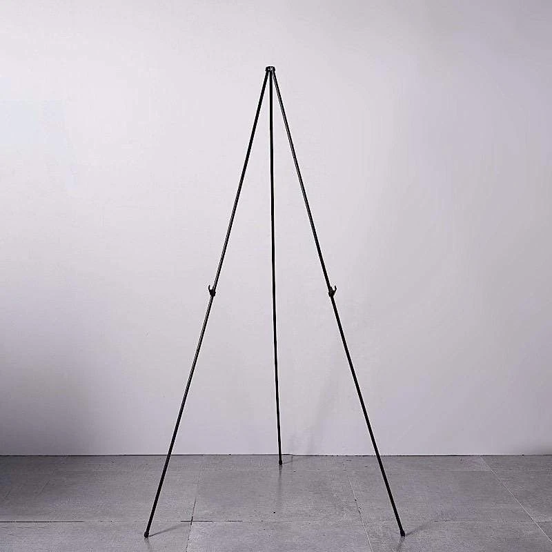 65" Tall Metal Easel Collapsible Tripod Stand - Black 6 65" Tall Metal Easel Collapsible Tripod Stand - Black - Image 4