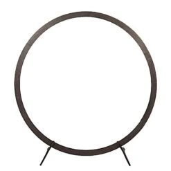 7.4 Ft Round Natural Wood Wedding Arch Backdrop Stand - Dark Brown