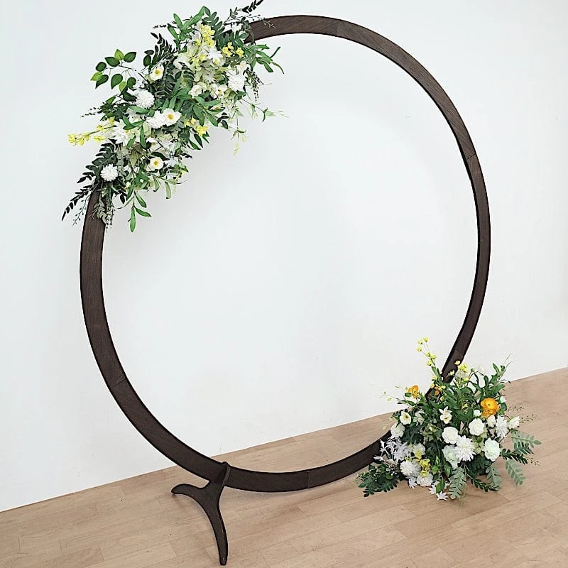 7.4 Ft Round Natural Wood Wedding Arch Backdrop Stand - Dark Brown 8 7.4 Ft Round Natural Wood Wedding Arch Backdrop Stand - Dark Brown - Image 6