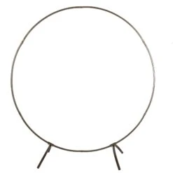 7.5 Ft Round Metal Wreath Wedding Arch Backdrop Stand - Gold