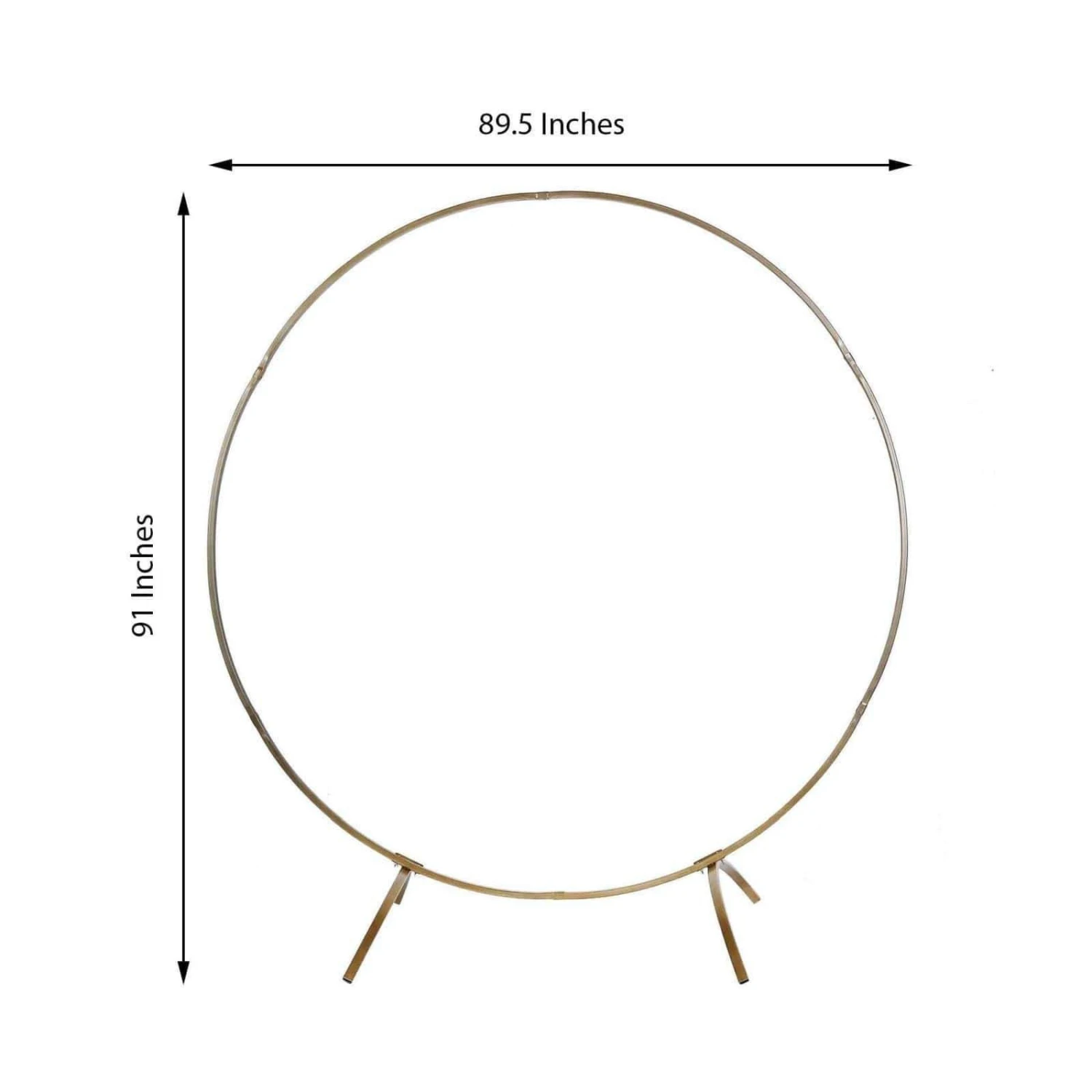 7.5 Ft Round Metal Wreath Wedding Arch Backdrop Stand - Gold 4 7.5 Ft Round Metal Wreath Wedding Arch Backdrop Stand - Gold - Image 2