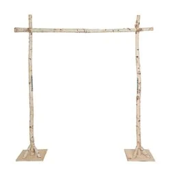 7.5 Ft Square Natural Birch Wood Wedding Arch Backdrop Stand