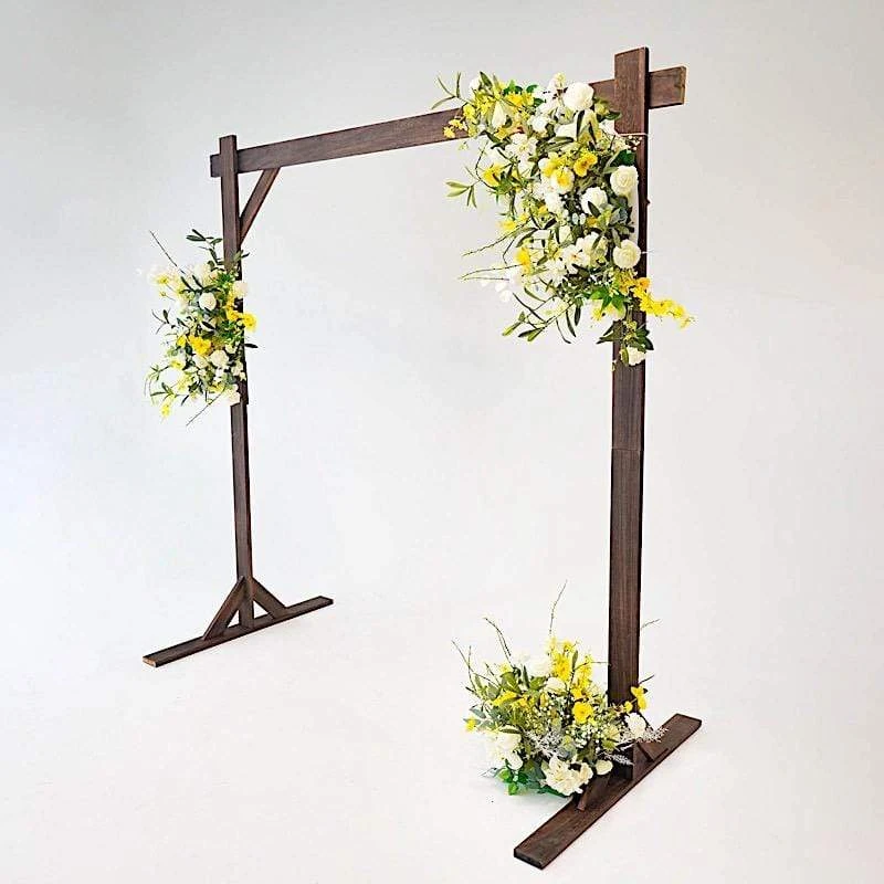 7 Ft Square Wood Wedding Arch Backdrop Stand - Dark Brown 11 7 Ft Square Wood Wedding Arch Backdrop Stand - Dark Brown - Image 9