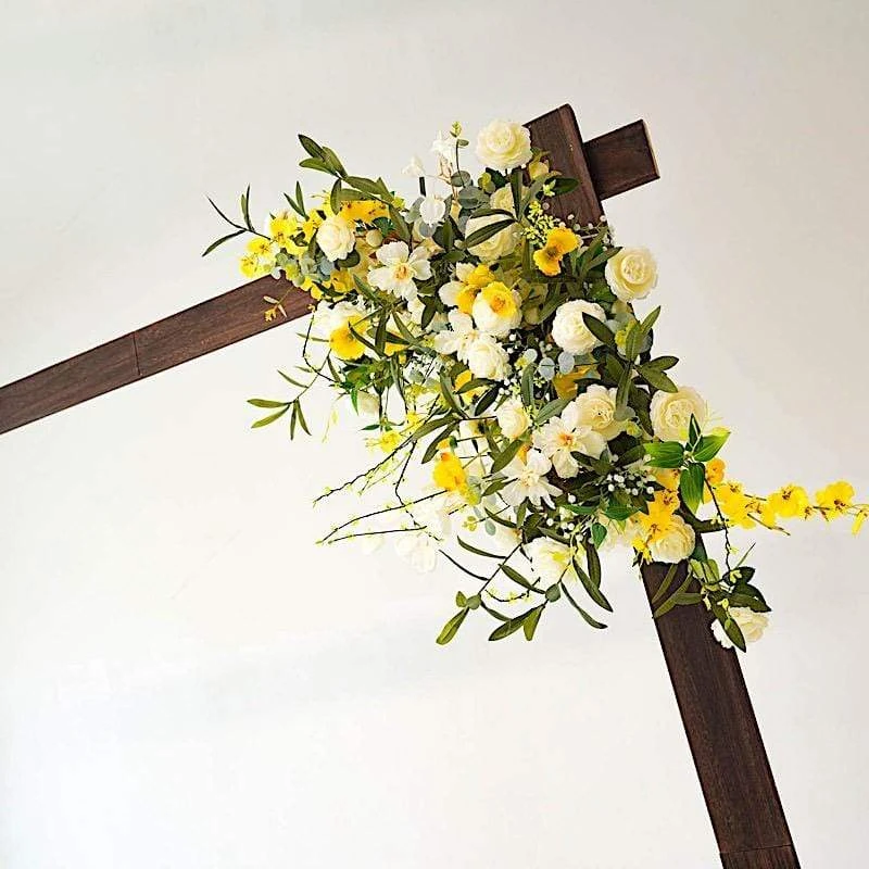 7 Ft Square Wood Wedding Arch Backdrop Stand - Dark Brown 5 7 Ft Square Wood Wedding Arch Backdrop Stand - Dark Brown - Image 3