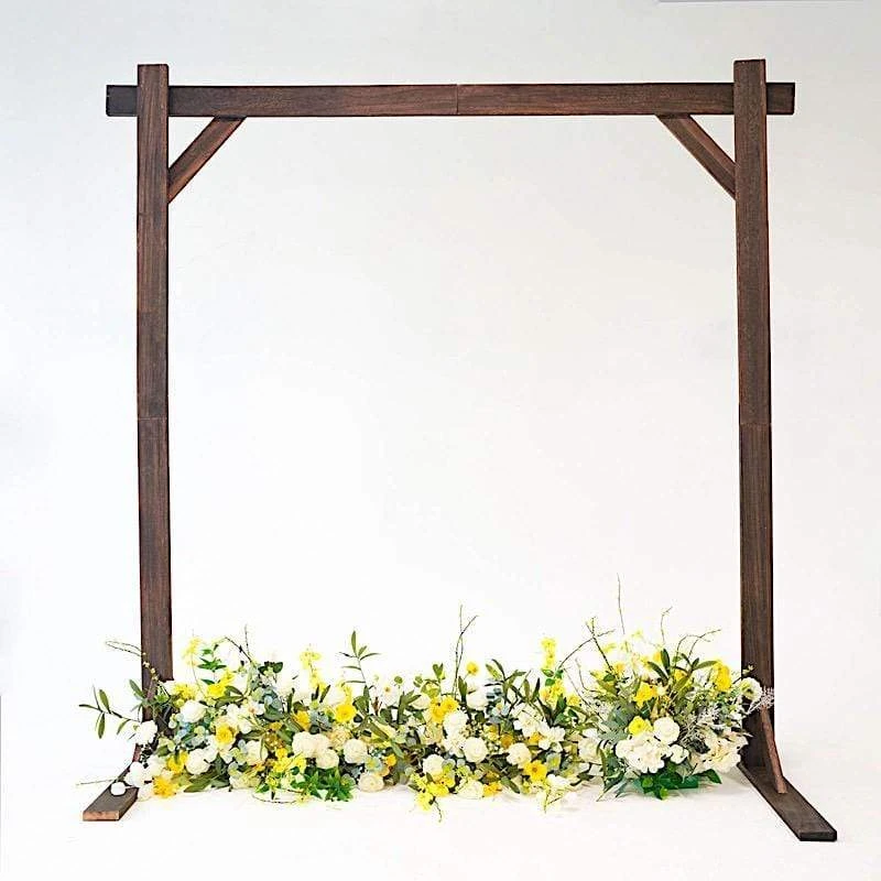 7 Ft Square Wood Wedding Arch Backdrop Stand - Dark Brown 9 7 Ft Square Wood Wedding Arch Backdrop Stand - Dark Brown - Image 7