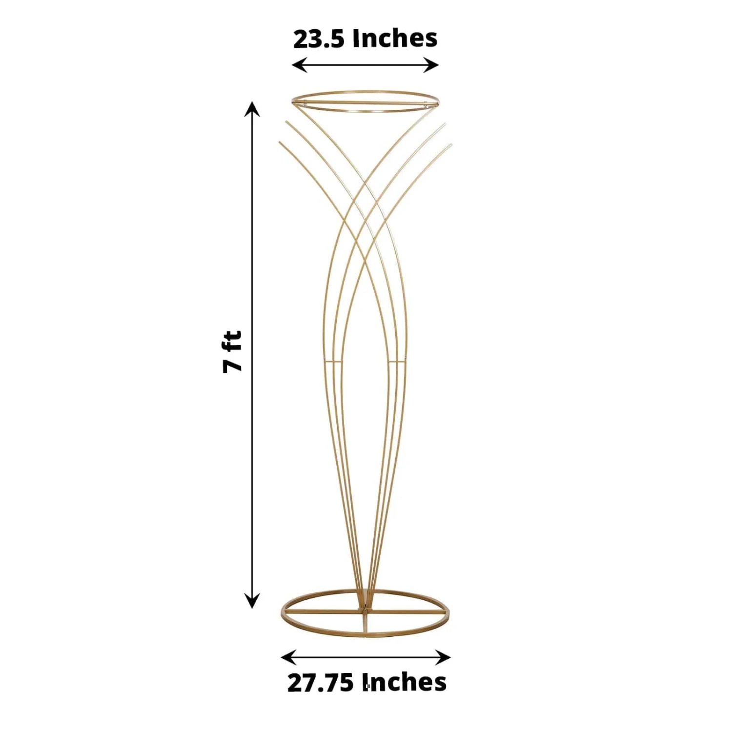 7 Ft Tall Metal Flower Display Stand Mermaid Tail Design Pedestal - Gold 4 7 Ft Tall Metal Flower Display Stand Mermaid Tail Design Pedestal - Gold - Image 2