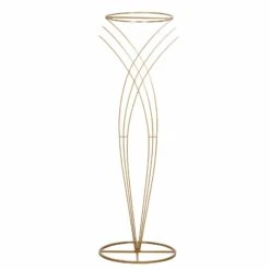 7 Ft Tall Metal Flower Display Stand Mermaid Tail Design Pedestal - Gold