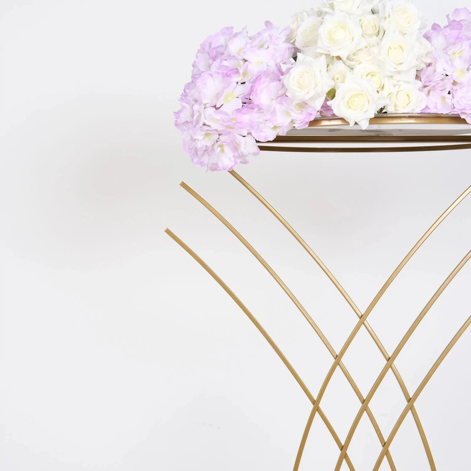 7 Ft Tall Metal Flower Display Stand Mermaid Tail Design Pedestal - Gold 5 7 Ft Tall Metal Flower Display Stand Mermaid Tail Design Pedestal - Gold - Image 3