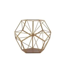7" Tall Geometric Candle Holder Metal Vase