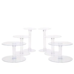7 Tiers Clear Wedding Party Cup CAKE Stand Set Supply